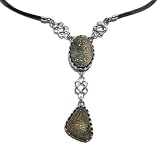Pyrite and Sterling Silver Celtic Necklace, 18