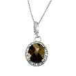 FOJO's Diamond in Sterling Silver Genuine Smoky Quartz Pendant (1/10 ct. tw.)