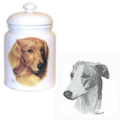 Greyhound Cookie Jar, Porcelain by Rosalinde