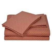 Carleton Collection 300 Thread-Count 100-Percent Cotton Sateen Printed Dot 4-Piece Sheet Set