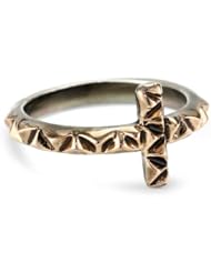 House of Harlow 1960 Rose Gold-Plated Faceted Metal Cross Stack Ring