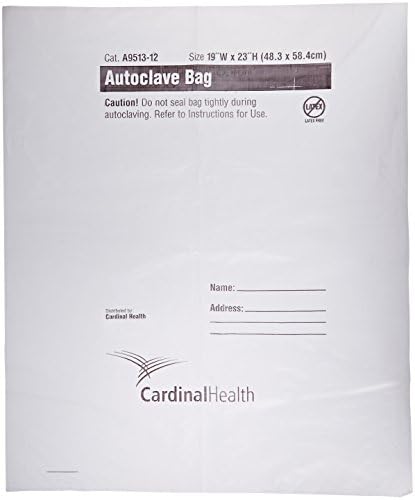 Cardinal Health A9513-12 SP Polypropylene Autoclave Bag, 23" Length x 19" Width, Clear (Case of 200)