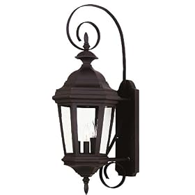 Kenroy Home 16313BL Estate 3-Light Medium Wall Lantern, Black