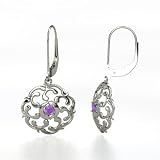 Earrings in 14K White Gold with Amethyst