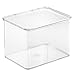 InterDesign Clarity Storage Box Organizer for Vitamins, Medicine, Medical, Dental Supplies with Lid, 2.2 quarts, Clear