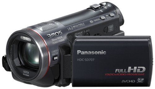 Panasonic HDC-SD707EG-K Full-HD Camcorder (SD/SDHC/SDXC-Karte, 12-fach optischer Zoom, 7,6 cm (3 Zoll) Display, USB 2.0) schwarz