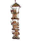 North Pole Bakery Gingerbread People On Ladder Christmas Ornament