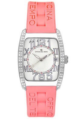 Women's Tonneau Diamonds Pink Silicone Gel
