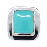 Sterling Silver Square Turquoise Inlay Ring