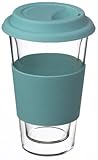 GROSCHE Glassen double wall glass insulated travel coffee mug, Blue, 350 ml (12 fl oz)
