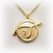 Invisible Pink Unicorn (IPU) Pendant - bright gold finish