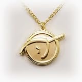 Invisible Pink Unicorn (IPU) Pendant - bright gold finish