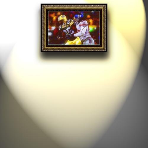 Completely Handpainted American Football Sport Painting, Custom Order FL8331, Oil on Canvas, with Option to Paint Jerry, Brett & Co. from Any Other Favorite Photograph or Picture, Unframed, Size 15'' x 23