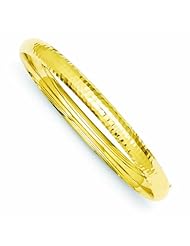 14K Gold 4/16 Hammered Fancy Hinged Bangle Bracelet