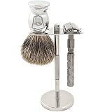 Parker 22R Safety Razor Shave Set - Includes Pure Badger Brush, Stand & Parker 22R Butterfly Open Safety Razor Parker 22R Safety Razor Shave Set - Includes Pure Badger Brush, Stand & Parker 22R Butterfly Open Safety Razor