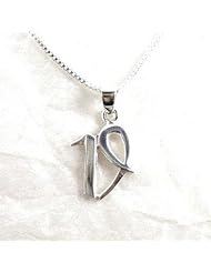 Sterling Silver Initial Charm Necklace, Letter V
