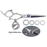 Shark Fin Professional Hair Shears Monarch Line Left Handed Stainless Super Swivel Shear 7.0 Inches + Bella Via Hair Glitz Shimmering Hair Tinsel the Hottest Trend in Hair Accessories