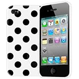 from AIO AIO White Polka Dots Gel Case For Apple iPhone 4s 4 s 4g 8GB 16GB 32GB 64GB + Screen Protector