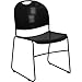 Flash Furniture HERCULES Series 880 lb. Capacity Black Ultra-Compact Stack Chair with Black Powder Coated Frame