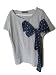 Cute Dot Bow T-shirt in Gray , Size:S,Brand New