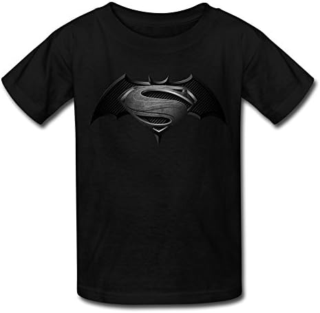 JIEN Youth Batman Vs Superman Dawn Of Justiice Logo T-Shirt S Black