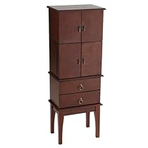 SEI Freestanding Cherry Jewelry Armoire