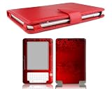 Bundle Monster Kindle 2 Genuine Leather Case Cover Jacket + Skin Sticker + Screen Protector Ebook Accessories Combo - Fit 2nd Generation 6" Display