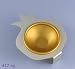 Honey Dish with Golden Glass cup - 5.5 inches. Anodized Aluminum with Glass. By Shraga Landsman