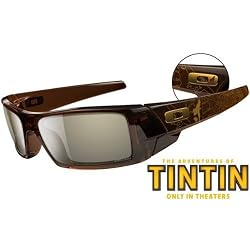 Oakley The Adventures of Tintin 3D Gascan Men's Limited Editions Lifestyle Sunglasses w/ Free B&F Heart Sticker Bundle - Polished Rootbeer/HDO 3D