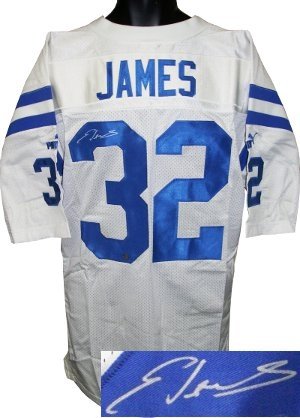 Edgerrin James Autographed/Hand Signed Indianapolis Colts White Authentic Puma Jersey