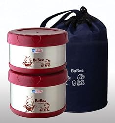 Two Stainless Steel Vaccum Lunch Jar By Bubee