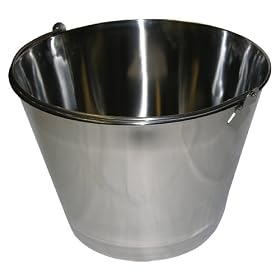Vestil BKT-SS-325 Stainless Steel Bucket, 10" Depth, 3.25 gallon Capacity