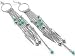 Long 4" Dangling Native American Style Feather And Faux Turquoise Earrings