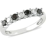 10k Gold 1 2ct TDW Black and White Diamond Ring