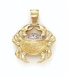 14K .02CT Dia Crab Pendant - GH16276