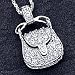 Sterling Silver CZ (Cubic Zirconia) Purse Pendant on 18 inch Chain Necklace