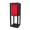 Shelf Lamp with Red Silk Shade