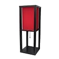 Shelf Lamp with Red Silk Shade