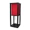 Shelf Lamp with Red Silk Shade