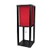 Shelf Lamp with Red Silk Shade