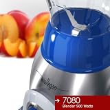 Miallegro 7080 Ice Crushing Blender – 500 Watts, Stainless Steel Base & 50-Ounce Glass Jar