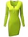 Doublju Womens Plus-size Longsleeve Casual Rib Cotton Knit Henley Dress