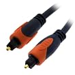 GTMax Premium Gold Plated Fiber Toslink Optical Digital Audio Cable ( 6 Feet, Orange/Blue)