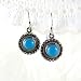 Sterling Silver Dainty Turquoise Circle Earrings