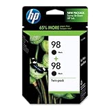 HP 98 C9514FN#140 Ink Cartridge in Retail Packaging, Twin Pack-Black