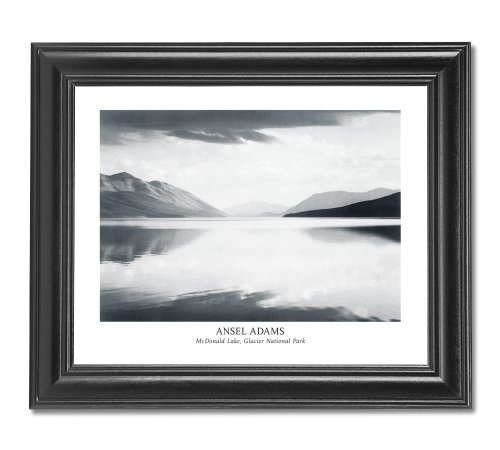 Ansel Adams McDonald Lake B/W Photo Wall Picture Framed Art Print
