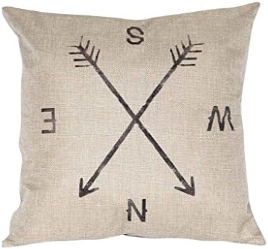 OUBAO Compass Linen Pillow Case Cushion Cover Home Decor