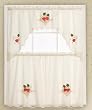 3piece Beige with Strawberry Kitchen Curtain /Cafe Tier and Swag Set