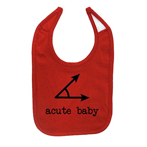 So Relative! Unisex Baby A Cute Baby (Acute Angle) Cotton Baby Bib (Red)