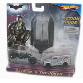41kcW3uiQLL. SL500 AA280  Hot Wheels Batman the Dark Knight Bat Pod & the Joker Action Duos Diecast Car Set